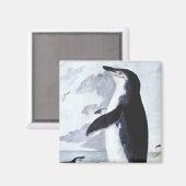 Antieke Chinstrap Pinguïn, Vogels uit Antarctica Magneet (Voorkant / Achterkant)
