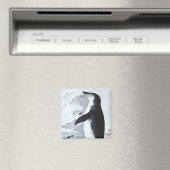 Antieke Chinstrap Pinguïn, Vogels uit Antarctica Magneet (Insitu (Vaatwasser))