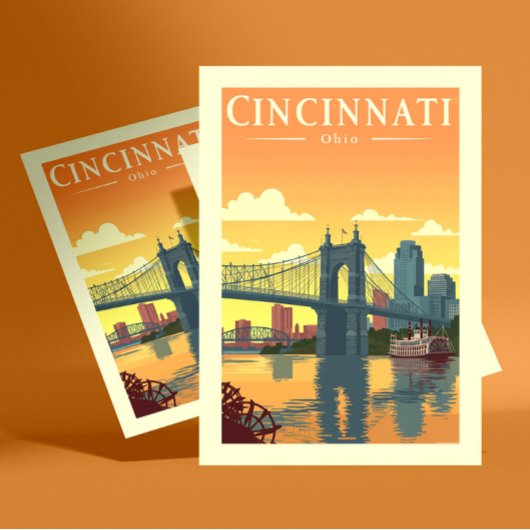 Antieke Cincinnati Ohio Briefkaart