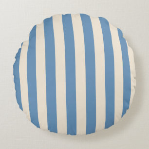 Antieke Circus Blauwe & Crème Strepen Retro Carn Rond Kussen