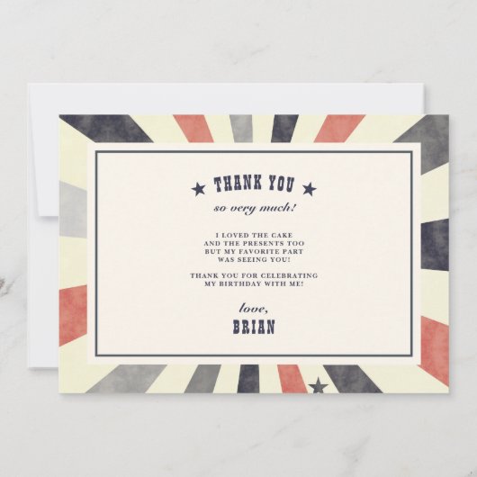 Antieke Circus Foto Bedankkaart (Achterkant)