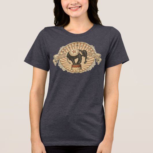 Antieke circus grootste show op aarde olifant Tri-Blend shirt (Voorkant)