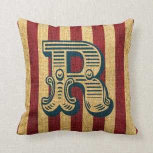 Antieke Circus Letter R Kussen