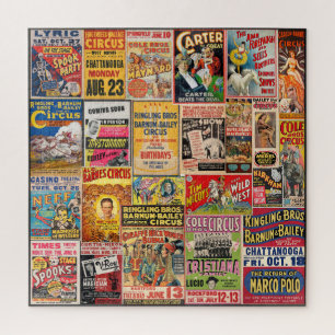 ANTIEKE CIRCUS/SPOOK/WILDE WESTEN SHOW POSTER LEGPUZZEL