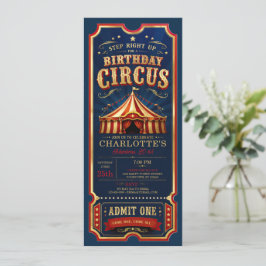 Antieke Circus Verjaardagskaart Toegang Eén Kaart