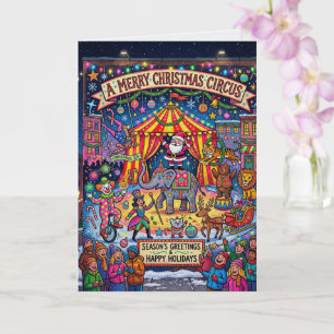 Antieke Circus Wonderland Wenskaart Whimsical Kaart