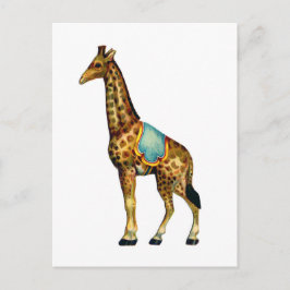 Antieke circusoptredende giraffe briefkaart