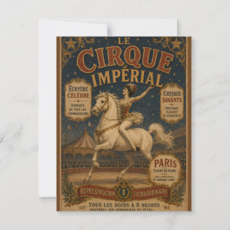 Antieke Circusposter - Le Cirque Imperial - Illust Notitiekaartje