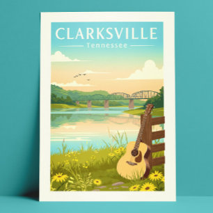 Antieke Clarksville Tennessee Briefkaart