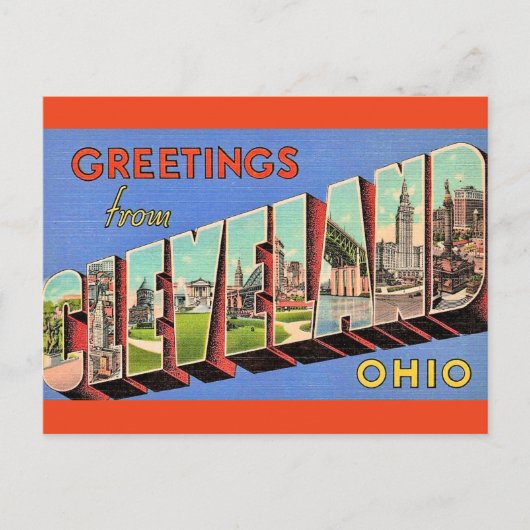 Antieke Cleveland Ohio Briefkaart (Voorkant)