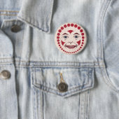 Antieke Clown Schijf Ronde Button 5,7 Cm (In situ)