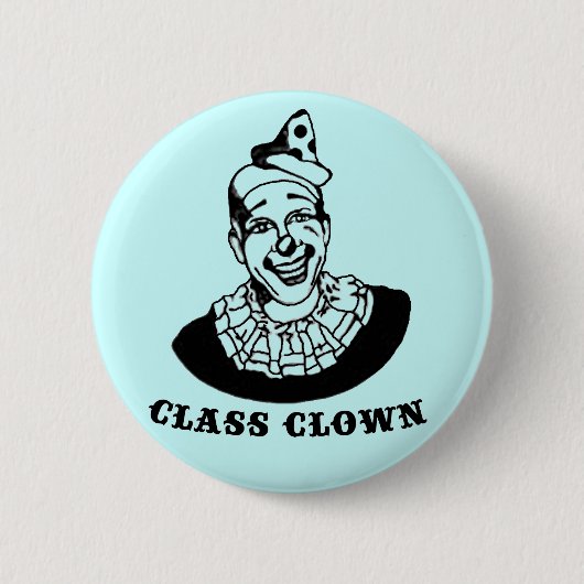 Antieke Clown Speld Ronde Button 5,7 Cm (Voorkant)