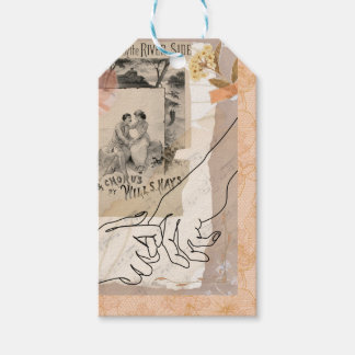 Antieke Collage Bloemige Ephemera Liefhebbers Rivi Cadeaulabel