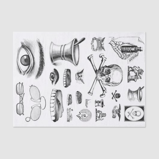 Antieke Collage Decoupage Apotheker Apotheek Tissuepapier (Voorkant)