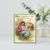Antieke Colleen St. Patrick's Dag Kaart (Staand voorkant)