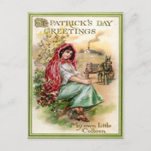 Antieke Colleen St. Patrick's Dag Kaart