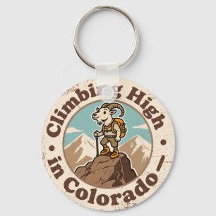 Antieke Colorado Klimmende Berggeit Sleutelhanger