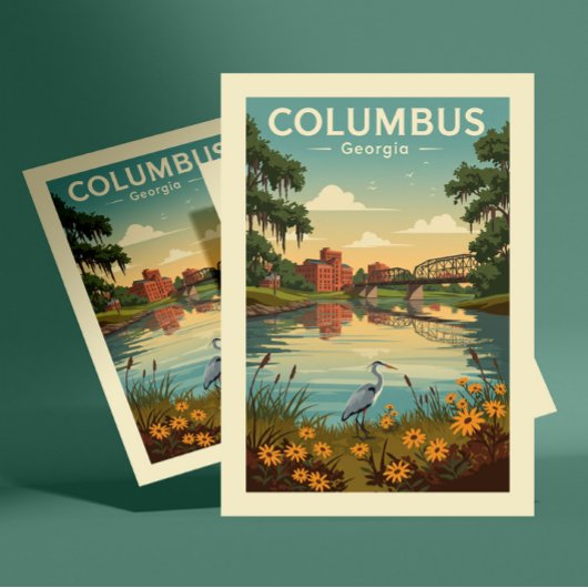 Antieke Columbus Georgia Briefkaart
