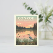 Antieke Conroe Texas Briefkaart (Staand voorkant)