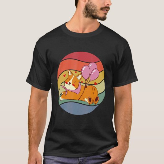 Antieke Corgi Ballonnen T-shirt (Voorkant)
