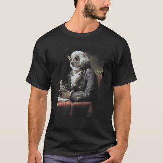Antieke Corgi-schilderij De Literat gelukkige hond T-shirt