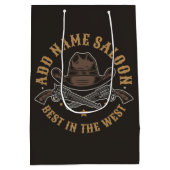 Antieke Cowboy Pistolen VOEG NAAM TOE Oude Wild We Medium Cadeauzakje (Achterkant)