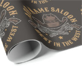 Antieke Cowboy Pistolen VOEG NAAM TOE Oude Wilde W Cadeaupapier (Rol Hoek)