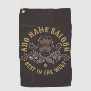 Antieke Cowboy Pistolen VOEG NAAM TOE Oude Wilde W Golfhanddoek