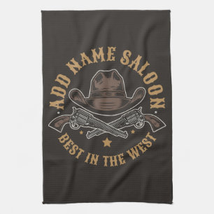 Antieke Cowboy Pistolen VOEG NAAM TOE Oude Wilde W Theedoek