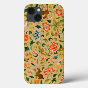 Antieke Crewel Dierborduurwerk: Antieke Wandtapijt Case-Mate iPhone Case