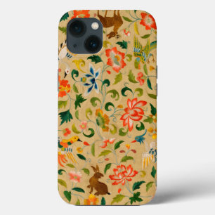 Antieke Crewel Dierborduurwerk: Antieke Wandtapijt iPhone 13 Hoesje