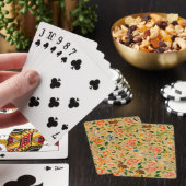Antieke Crewel Dierborduurwerk: Antieke Wandtapijt Pokerkaarten (Insitu)