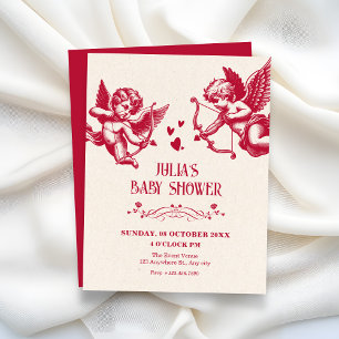 Antieke cupido liefde babyshower kaart
