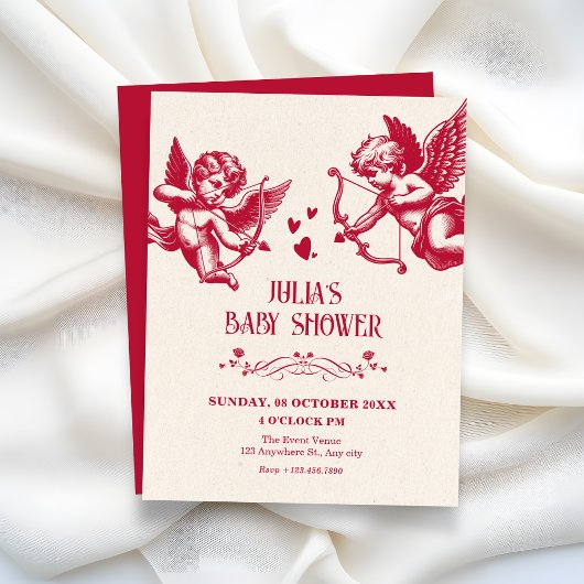 Antieke cupido liefde babyshower kaart