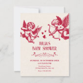 Antieke cupido liefde babyshower kaart (Voorkant)