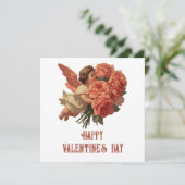 Antieke Cupido met Rozebosje Kaart (Staand voorkant)