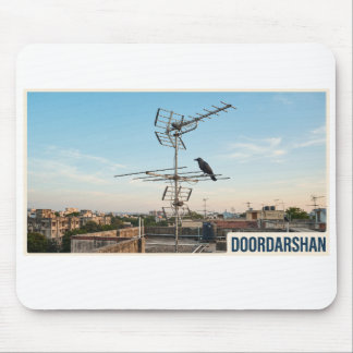 Antieke dakterras TV-antenne uit het Doordarshan-t Muismat