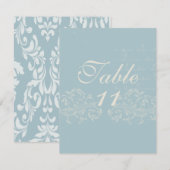 Antieke damast bruiloft tafel nummers kaart (Voorkant / Achterkant)