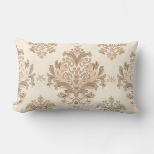 Antieke Damast Elegante Beige Franse Boerderij Kussen
