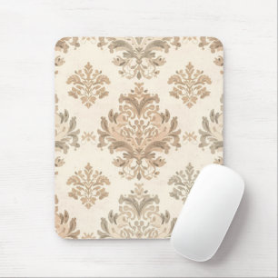 Antieke Damast Elegante Beige Franse Boerderij Muismat