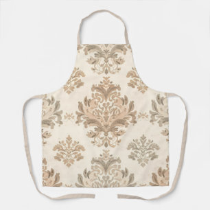 Antieke Damast Elegante Beige Franse Boerderij Schort
