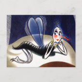 Antieke Dame Malaria Muggen Briefkaart (Voorkant)