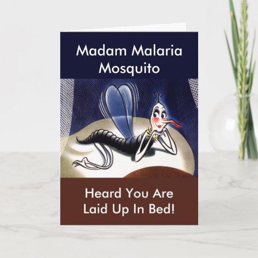 Antieke Dame Malaria Muggen Kaart (Voorkant)