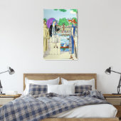 Antieke dames bij roeiwedstrijd regatta uit de jar canvas afdruk (Insitu (Slaapkamer))