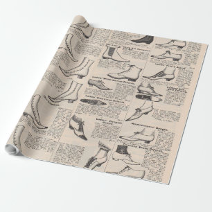 Antieke dames schoen catalogus pagina vintage afdr cadeaupapier