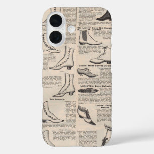 Antieke dames schoen catalogus pagina vintage afdr iPhone 16 hoesje