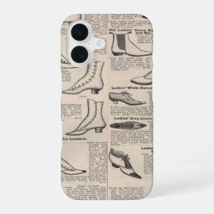 Antieke dames schoen catalogus pagina vintage afdr iPhone 16 hoesje