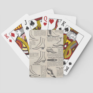 Antieke dames schoen catalogus pagina vintage afdr pokerkaarten