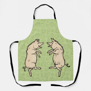 Antieke Dansende Varkens: Whimsieke Oude Varkens J Schort