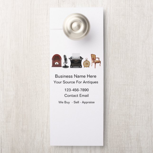 Antieke Dealer Retail Appraiser Promotie Deurhanger (Op knop)